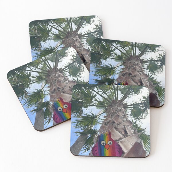 Item preview, Rainbow chicken climbing the palm tree  designed and sold by Lauracolleen3.