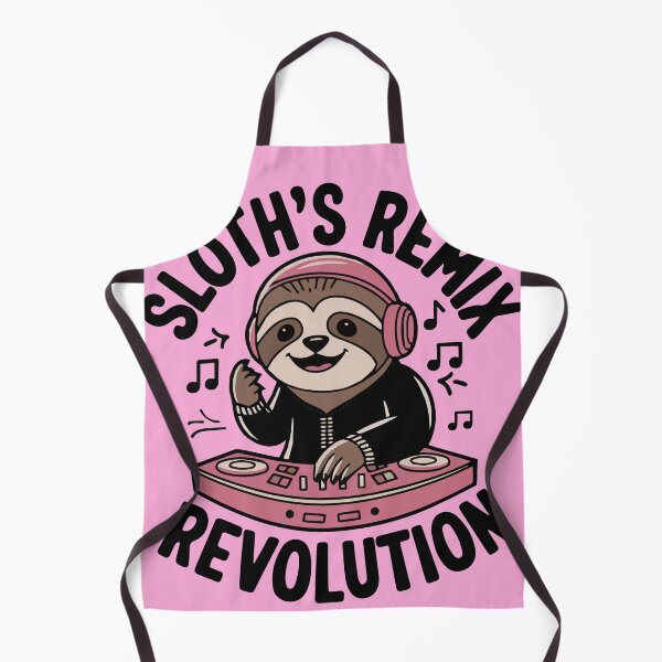 Item preview, Cute Sloth DJ Black Pink Remix designed and sold by WhimsyVox.