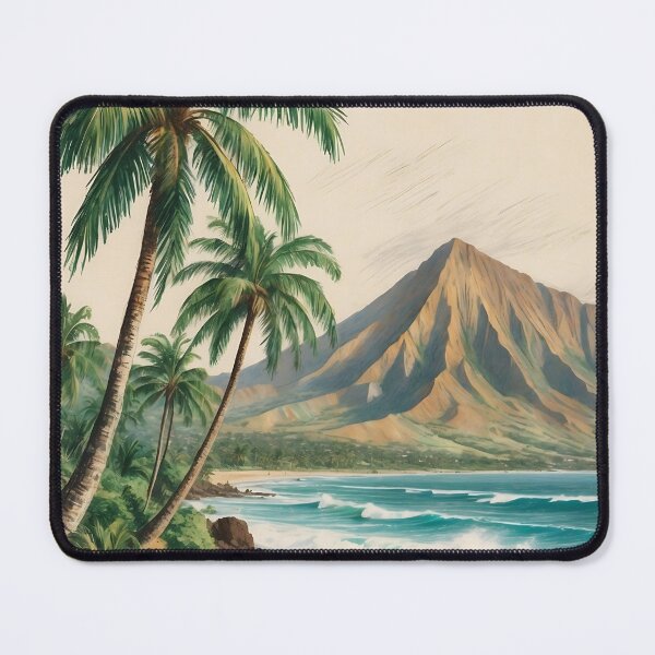 Item preview, Maui’s Tropical Paradise Captured in Vintage Art Illustration designed and sold by Ceemko's Vintage Corner.