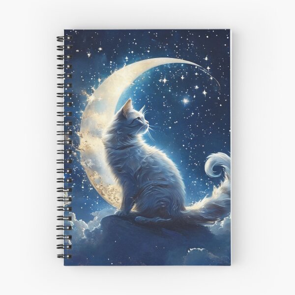 Item preview, Whispy Clouds Cat on the Moon designed and sold by BirdsnStuff.