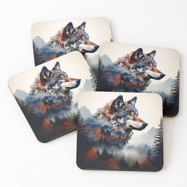 Item preview, Double Exposure Wolf in the Forest designed and sold by BirdsnStuff.
