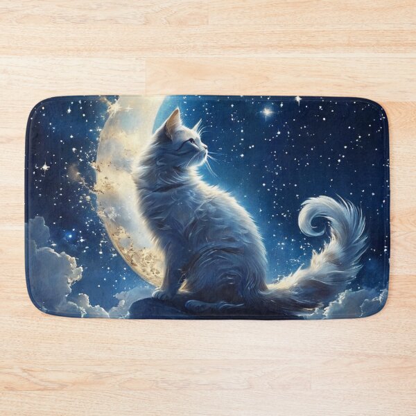 Item preview, Whispy Clouds Cat on the Moon designed and sold by BirdsnStuff.
