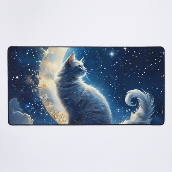 Item preview, Whispy Clouds Cat on the Moon designed and sold by BirdsnStuff.
