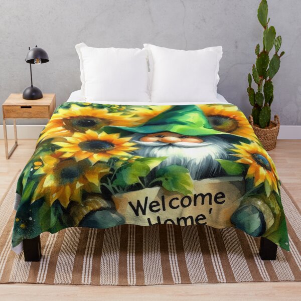 Item preview, Gnome and Sunflowers,Welcome Home designed and sold by deniz kaya.