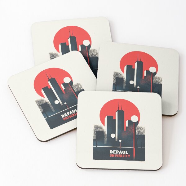 Item preview, DePaul University Retro Skyline Art with Bold Red Sun designed and sold by Retro Travel Design.