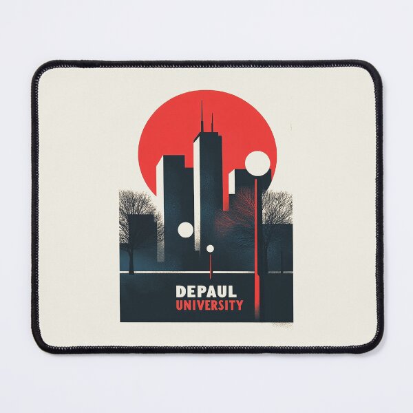 Item preview, DePaul University Retro Skyline Art with Bold Red Sun designed and sold by Retro Travel Design.