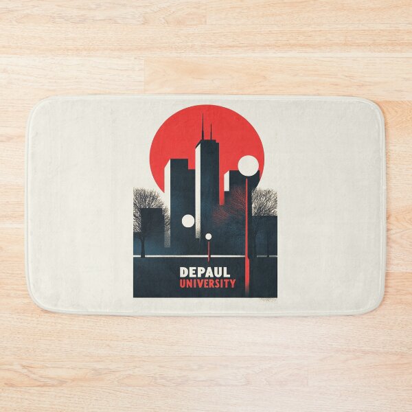 Item preview, DePaul University Retro Skyline Art with Bold Red Sun designed and sold by Retro Travel Design.