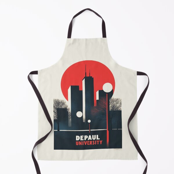 Item preview, DePaul University Retro Skyline Art with Bold Red Sun designed and sold by Retro Travel Design.