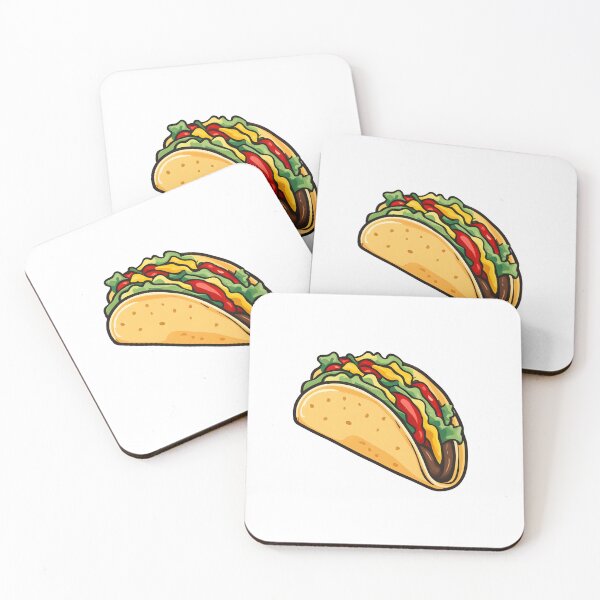 Item preview, Delicious Taco with Golden Shell - Simple Mexican Cuisine Illustration designed and sold by CrownedCanvas.