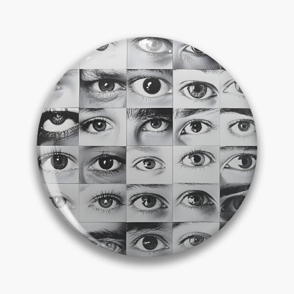 Item preview, black and white collage of numerous close-up photographs of human eyes designed and sold by OneLastWish.