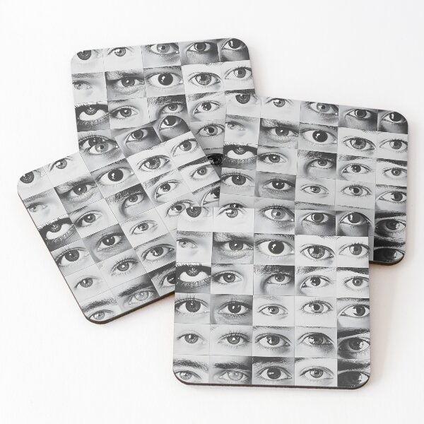 Item preview, black and white collage of numerous close-up photographs of human eyes designed and sold by OneLastWish.