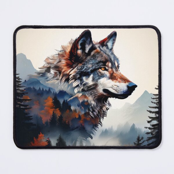 Item preview, Double Exposure Wolf in the Forest designed and sold by BirdsnStuff.