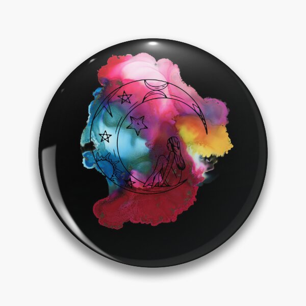 Item preview, Lady of the moon in multi colored ink drop  designed and sold by MarigoldandLily.