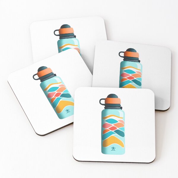 Item preview, Colorful Metallic Hydro Flask - Teal and Orange Minimalist Water Bottle designed and sold by CrownedCanvas.