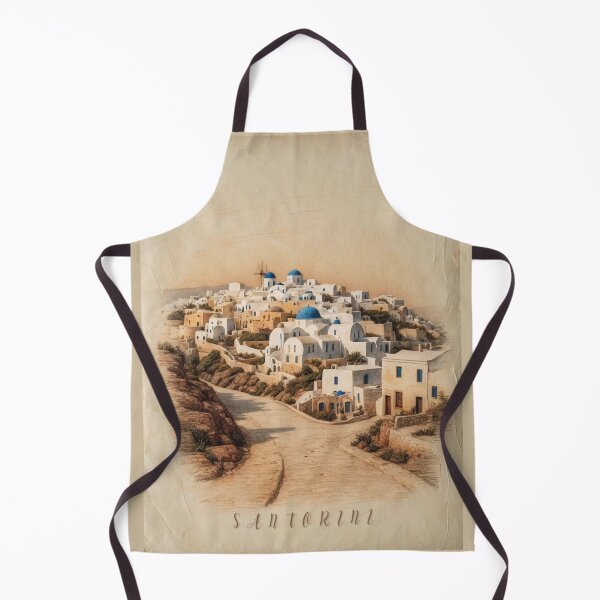 Item preview, Santorini’s Iconic Aegean Beauty in Vintage Illustration designed and sold by Ceemko's Vintage Corner.