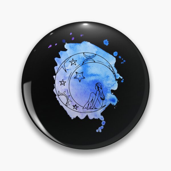 Item preview, Lady of the moon in blue ink drop designed and sold by MarigoldandLily.