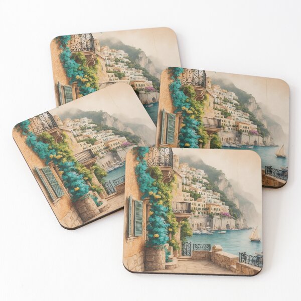 Item preview, Vintage Art of Capri’s Picturesque Mediterranean Views designed and sold by Ceemko's Vintage Corner.