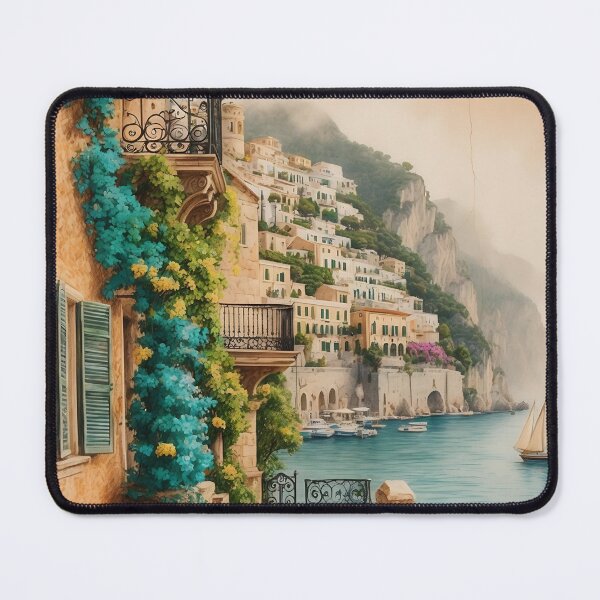 Item preview, Vintage Art of Capri’s Picturesque Mediterranean Views designed and sold by Ceemko's Vintage Corner.