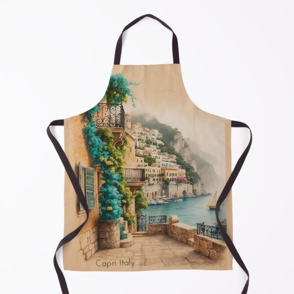 Item preview, Vintage Art of Capri’s Picturesque Mediterranean Views designed and sold by Ceemko's Vintage Corner.