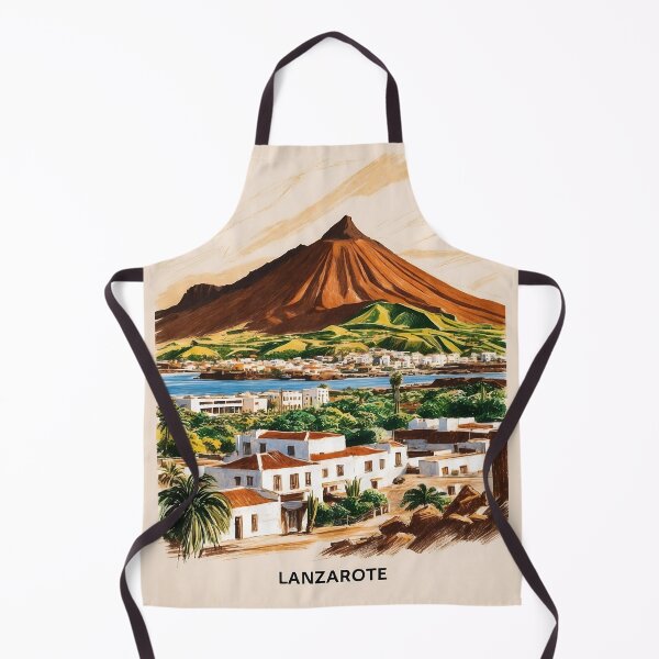 Item preview, Lanzarote’s Volcanic Landscape in Vintage Illustration designed and sold by Ceemko's Vintage Corner.