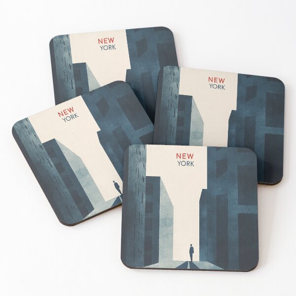 Item preview, Minimalist New York City Skyline Art with Bold Red Sun designed and sold by Retro Travel Design.