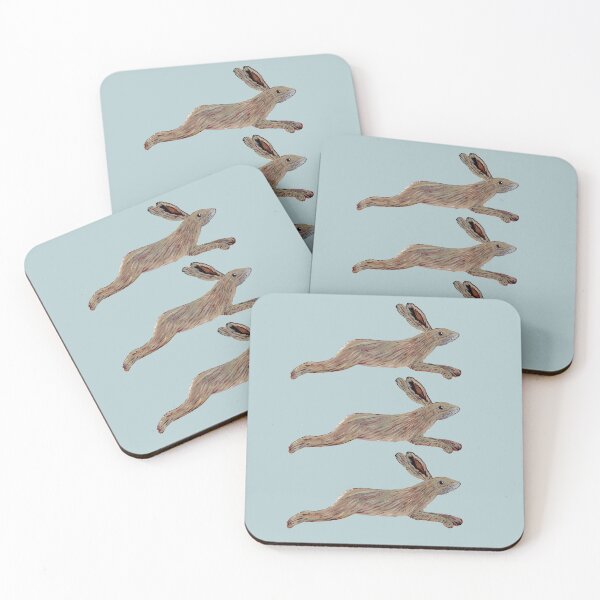 Item preview, Leaping Hares Trio English Folk Art  | Illustrated by Jemma Jamie Skidmore designed and sold by Jemma Jamie Skidmore.