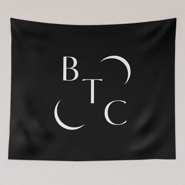 Item preview, Bitcoin, BTC white style contrasting crescents designed and sold by Bitcoinomnis.