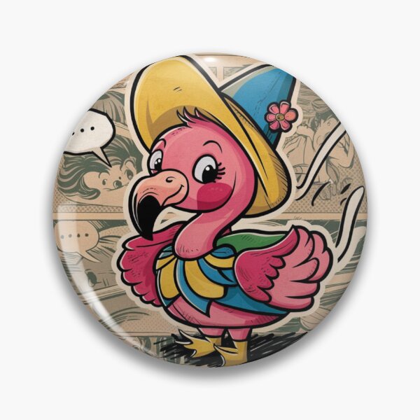 Item preview, Vintage Comic Style Flamingo Art designed and sold by NeatThingLover.