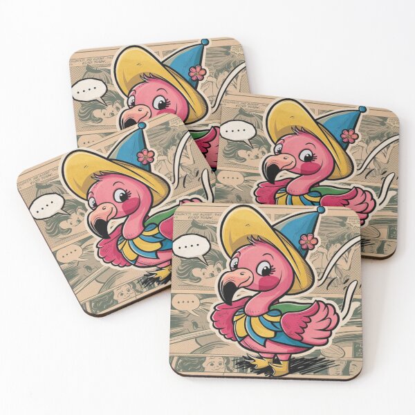 Item preview, Vintage Comic Style Flamingo Art designed and sold by NeatThingLover.