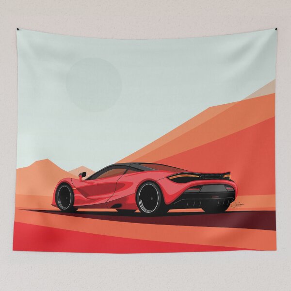 Item preview, McLaren 720S Red Desert Road Illustration designed and sold by blackdogshop.