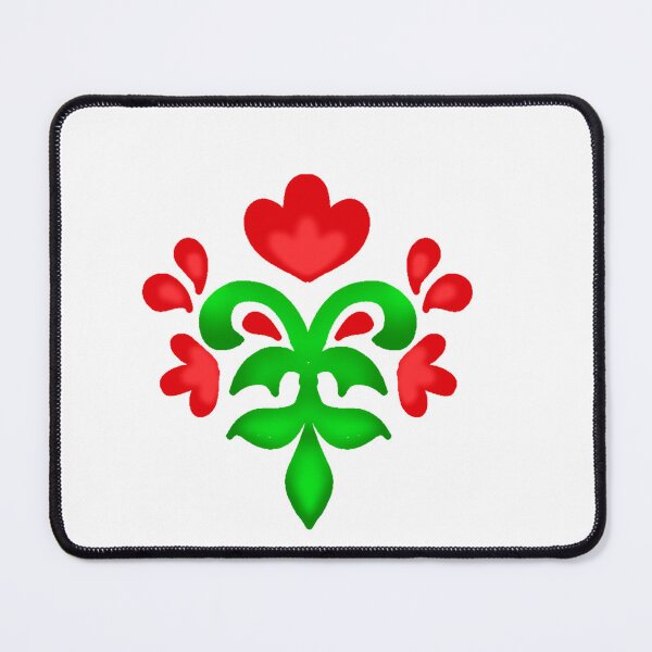 Item preview, Red floral folk motif designed and sold by Kalpa.