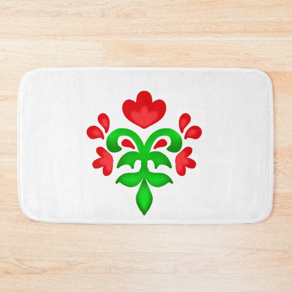 Item preview, Red floral folk motif designed and sold by Kalpa.