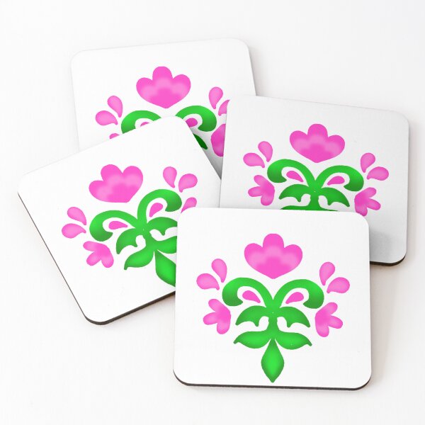 Item preview, Pink floral folk motif designed and sold by Kalpa.