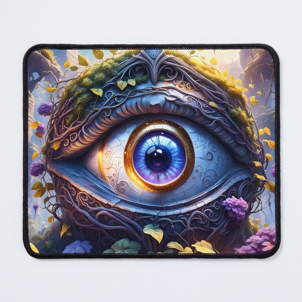 Item preview, Ancient Temple Eyes – Symbol of Truth, Surrounded by Leaves and Flowers designed and sold by koreatvtea.