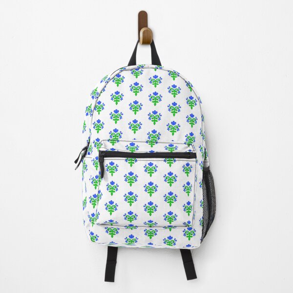 Item preview, Blue floral folk motif designed and sold by Kalpa.