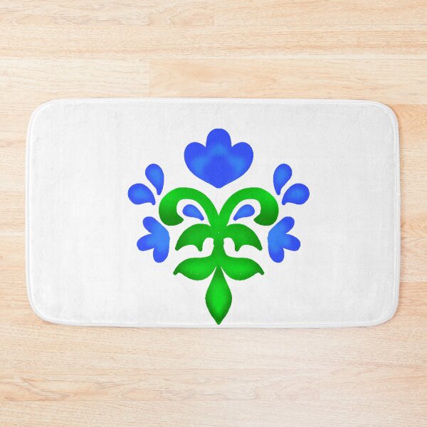 Item preview, Blue floral folk motif designed and sold by Kalpa.