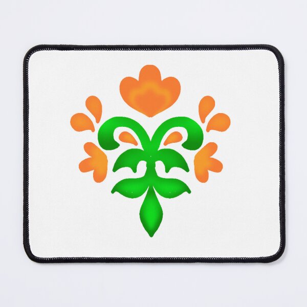 Item preview, Yellow floral folk motif designed and sold by Kalpa.