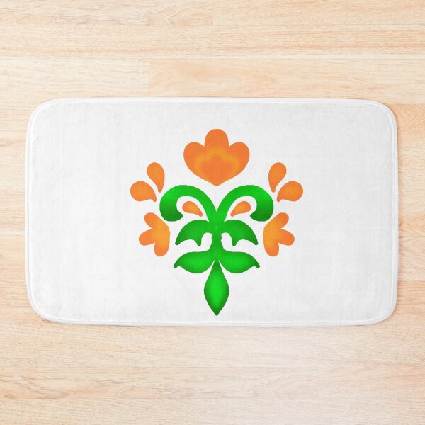 Item preview, Yellow floral folk motif designed and sold by Kalpa.