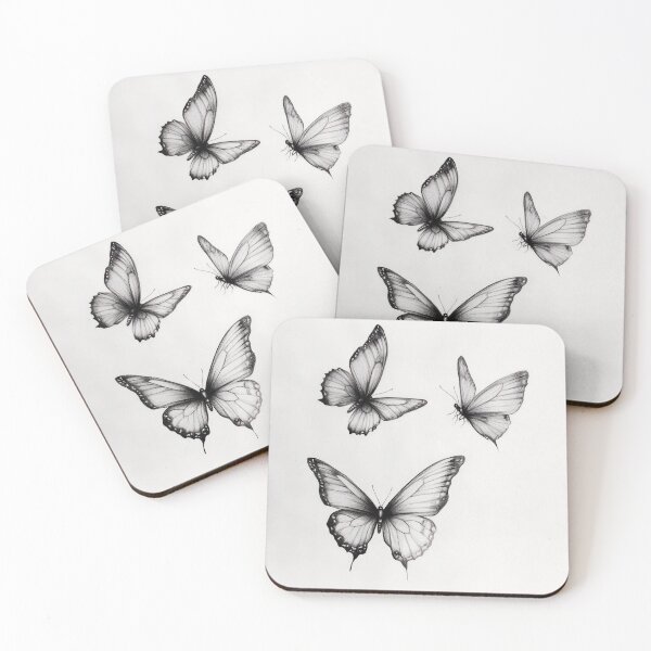 Item preview, Black and white monarch butterfly pencil drawing designed and sold by Pencil-Art.