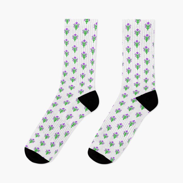 Item preview, Purple floral folk motif designed and sold by Kalpa.