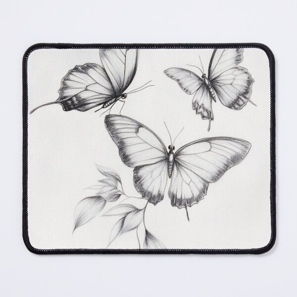 Item preview, Black and white monarch butterfly pencil drawing designed and sold by Pencil-Art.