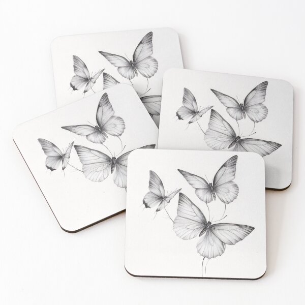 Item preview, Black and white monarch butterfly pencil drawing designed and sold by Pencil-Art.