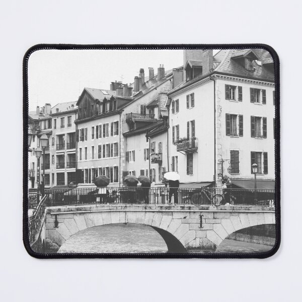 Item preview, Annecy Old Town in Rainy Day - France in Black and White Photography designed and sold by CarolinaReina.