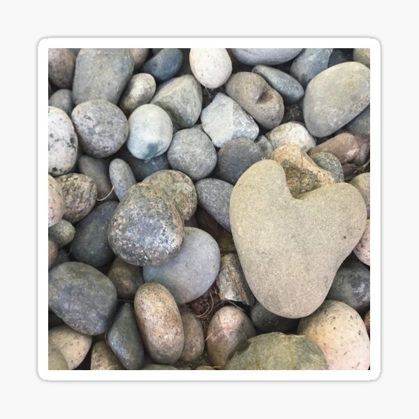 Heart shaped pebble Sticker