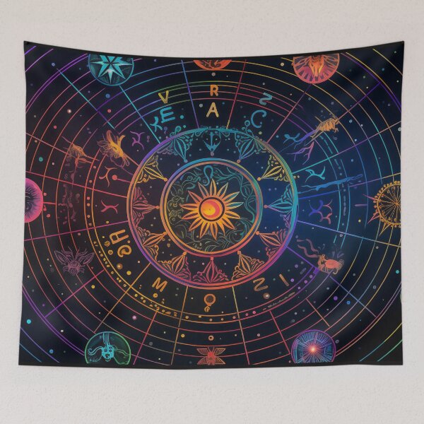 Item preview, Vibrant Zodiac Constellation Wheel designed and sold by GreenInkXpress.