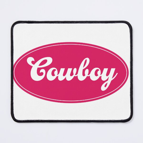 Artikelvorschau, Cowboy-Patch auf rotem ovalem Namensschild entworfen und verkauft von PIXEL POP DESIGNS - Beyond the Norm!.