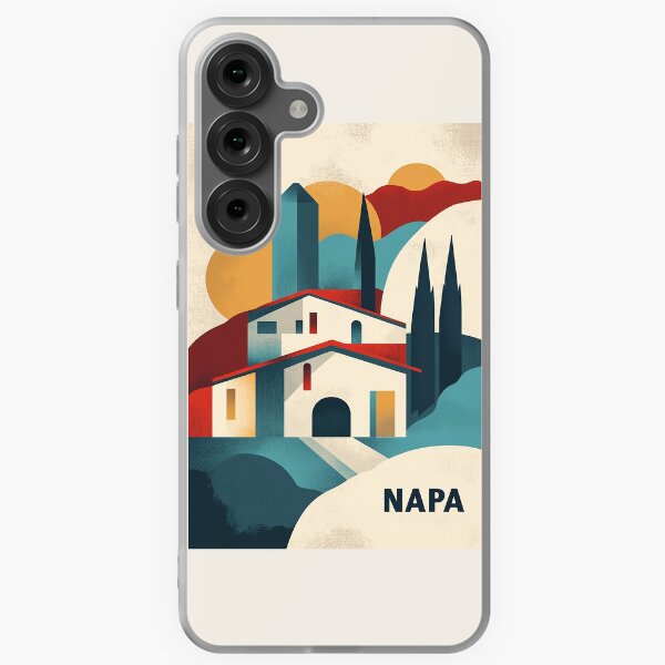 Item preview, Napa Valley Vineyard Art with Modern Geometric Design designed and sold by Retro Travel Design.