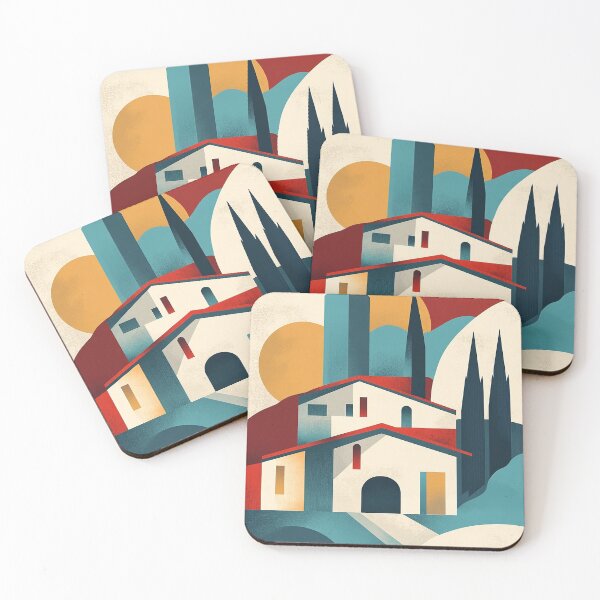 Item preview, Napa Valley Vineyard Art with Modern Geometric Design designed and sold by Retro Travel Design.