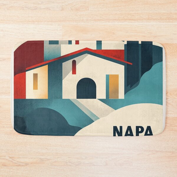 Item preview, Napa Valley Vineyard Art with Modern Geometric Design designed and sold by Retro Travel Design.