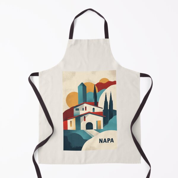 Item preview, Napa Valley Vineyard Art with Modern Geometric Design designed and sold by Retro Travel Design.